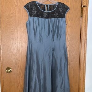 Lafayette 148 Blue and Black Lace Dress NWT Sz 4. 16” p2p